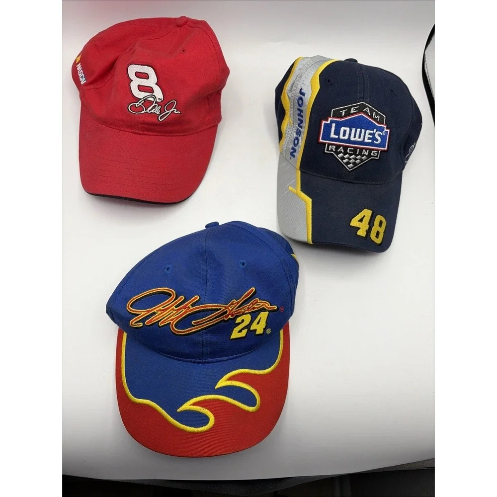 NASCAR Racing Hat Lot 3 Caps Dale Jr 8 Jeff Gordon 24 Jimmie Johnson 48
